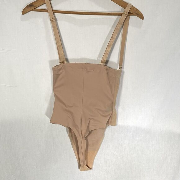 HONEYLOVE Seamless Compression Shapewear Under Bust Boned Thong Womens XS Beige - Picture 2 of 6